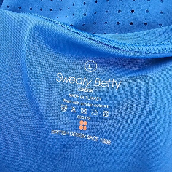 Sweaty Betty L Oxford Blue Explorer Ace Midi Tank Dress Trapeze Swing Quick Dry - Picture 6 of 8